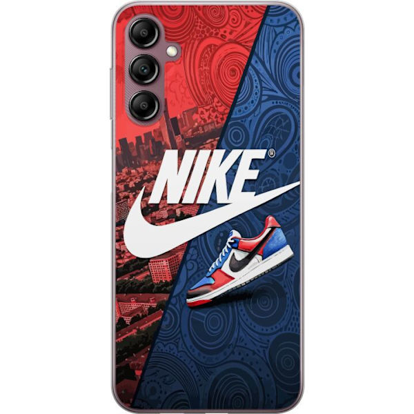 Samsung Galaxy A14 5G Gennemsigtig cover  Nike Logo Rød Blå Sneakers Stil Sport Mode Populært Swoosh Motiv Træningstøj Grafisk Ikon