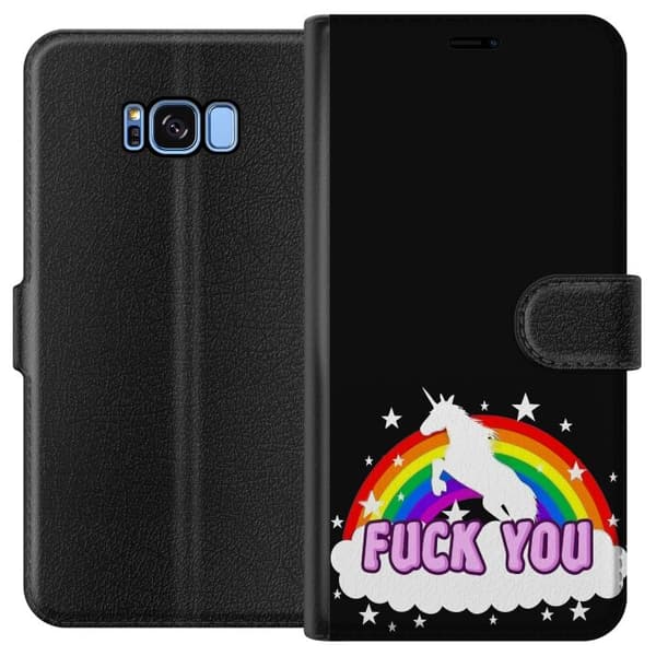 Kompatibelt Plånboksfodral till Samsung Galaxy S8 Enhörning Regnbåge
