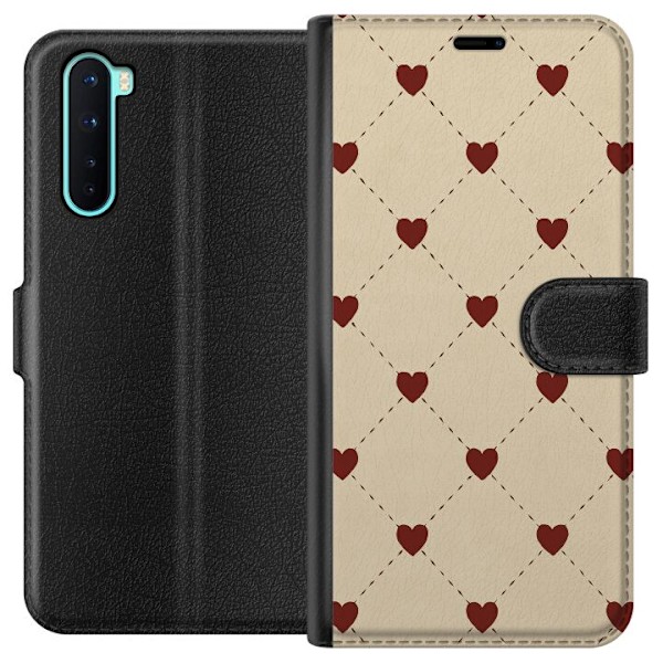 OnePlus Nord Lompakkokotelo Sydänverkko