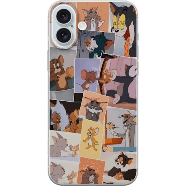 Apple iPhone 16 Plus Gennemsigtig cover Tom og Jerry