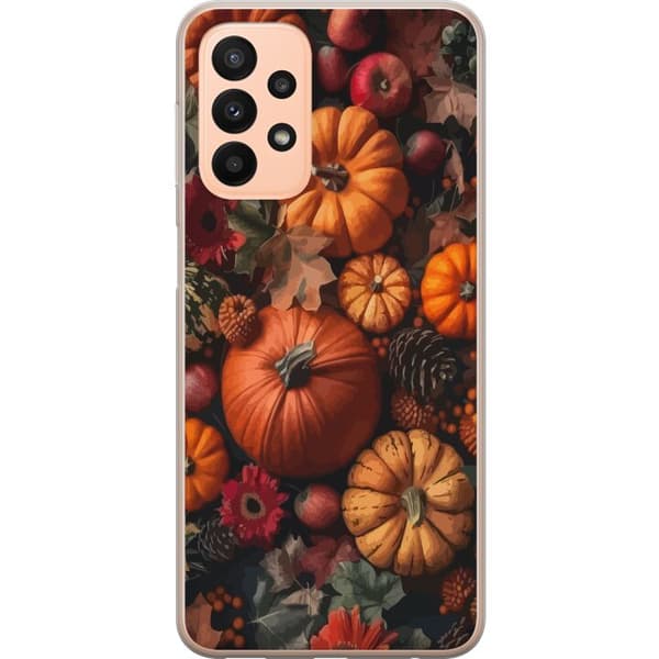 Kompatibelt Mobildeksel til Samsung Galaxy A23 Gresskarhøst høst plakat høst halloween gresskar epler blomster høstsesong rustikk dekor design