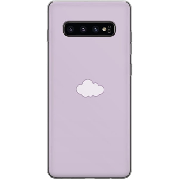 Samsung Galaxy S10 Genomskinligt Skal Lila Moln – minimalistiskt moln på lila bakgrund