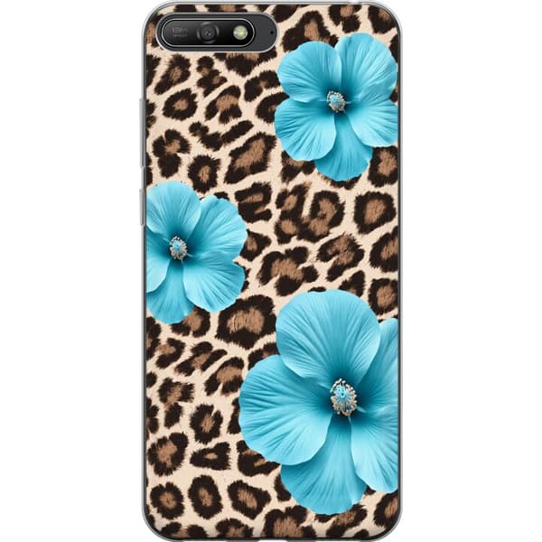 Kompatibelt Mobilskal till Huawei Y6 (2018) Brun blomsterleopard brun
