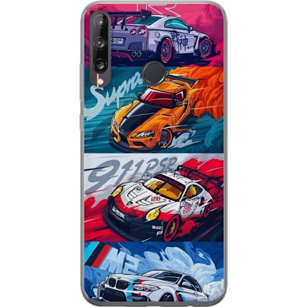 Huawei P40 lite E Läpinäkyvä kuori Nopeat Autot - Piirretty