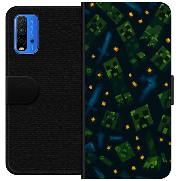Xiaomi Redmi Note 9 4G Lompakkokotelo Minecraft Dungeons Mob