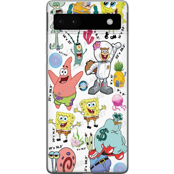 Google Pixel 6a Gjennomsiktig deksel SpongeBob SquarePants