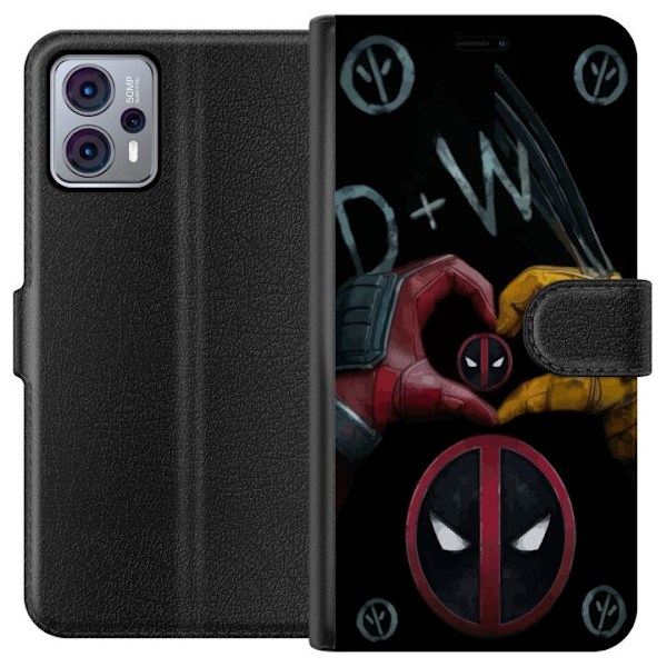 Motorola Moto G23 Lommeboketui Deadpool & Wolverine Kjærlighe