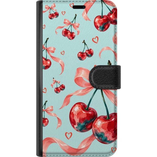 Kompatibel Tegnebogsetui til Apple iPhone 14 Turkise kirsebær turkis