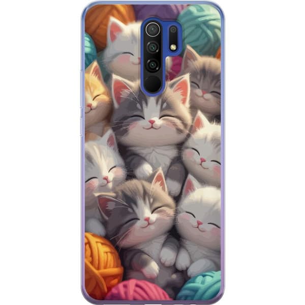 Kompatibelt Mobilskal till Xiaomi Redmi 9 Sovande kattungar beige