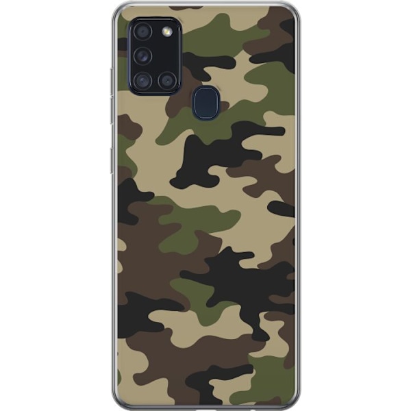 Samsung Galaxy A21s Deksel / Mobildeksel - Skog kamuflasje