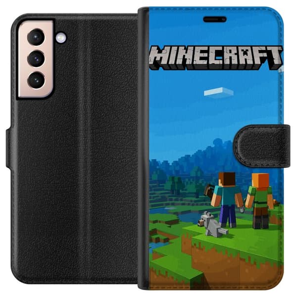 Kompatibel Tegnebogsetui til Samsung Galaxy S21 Minecraft Key Art