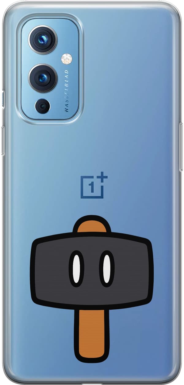 Kompatibel Mobilcover til OnePlus 9 Sort spillehammer - Sort motiv med sort hammer. sort