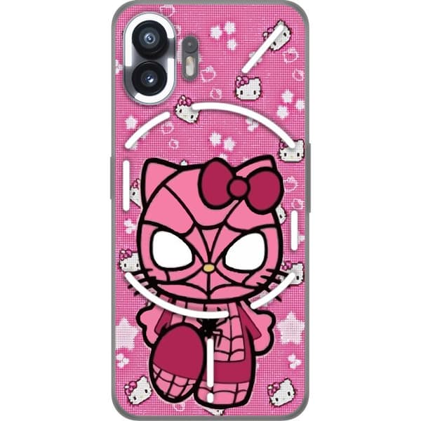 Kompatibelt Mobildeksel til Nothing Phone (2) Rosa katt i spindeldräkt rosa