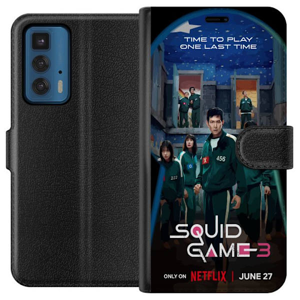 Motorola Edge 20 Pro Plånboksfodral Squid Game Säsong 3 Seriefigurer Populärt TV Serie Motiv Ikoner Spänning Drama Asiatisk Design Trend