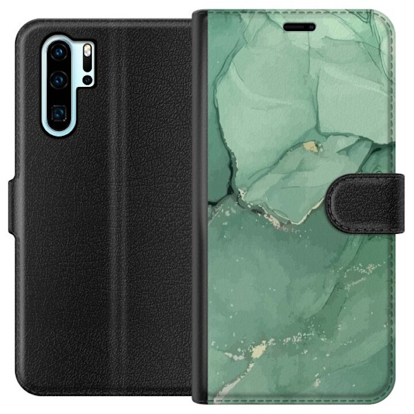 Huawei P30 Pro Tegnebogsetui Grøn marmor