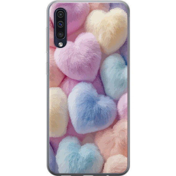 Samsung Galaxy A50 Genomskinligt Skal Hjärtan Kärlek Grafisk Design Romantiskt Motiv Populärt Symbol Grafiskt Mönster Dekoration
