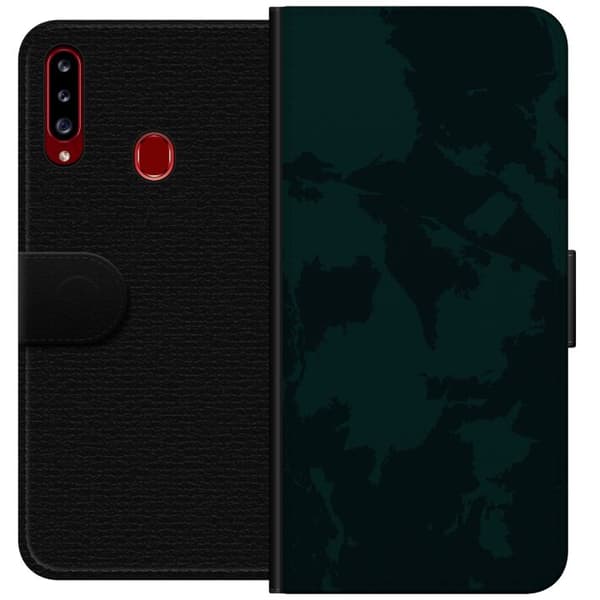Kompatibel Tegnebogsetui til Samsung Galaxy A20s Grønt