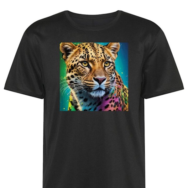 Trænings T-shirt | Sport T-shirt til Voksen Leopard sort 5X-Large