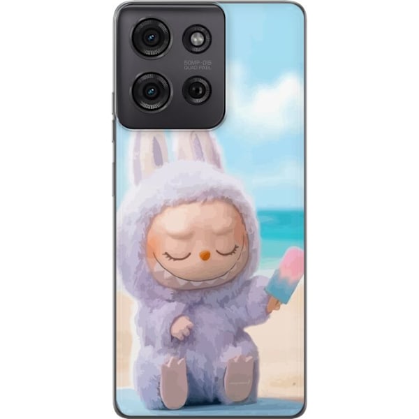 Motorola Moto G75 Läpinäkyvä kuori Labubu Vaaleanpunainen T