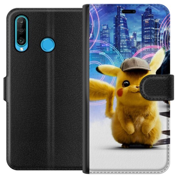 Huawei P30 lite Lompakkokotelo Detektiivi Pikachu