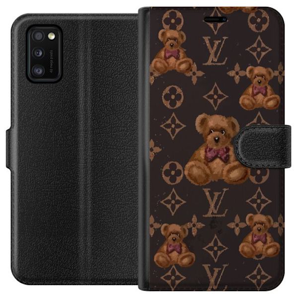 Samsung Galaxy A41 Plånboksfodral Louis Vuitton Teddy Bear Mönster Lyx Mode Design Populärt Motiv Fashion Trend Lyxiga Accessoarer