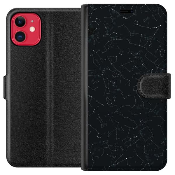 Kompatibel Tegnebogsetui til Apple iPhone 11 Stjerneklar himmel