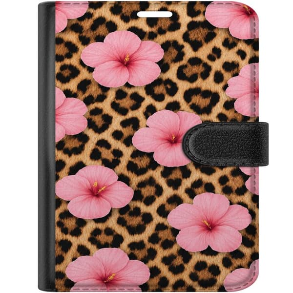 Kompatibelt Plånboksfodral till Apple iPhone Duo Brun blomsterleopard brun