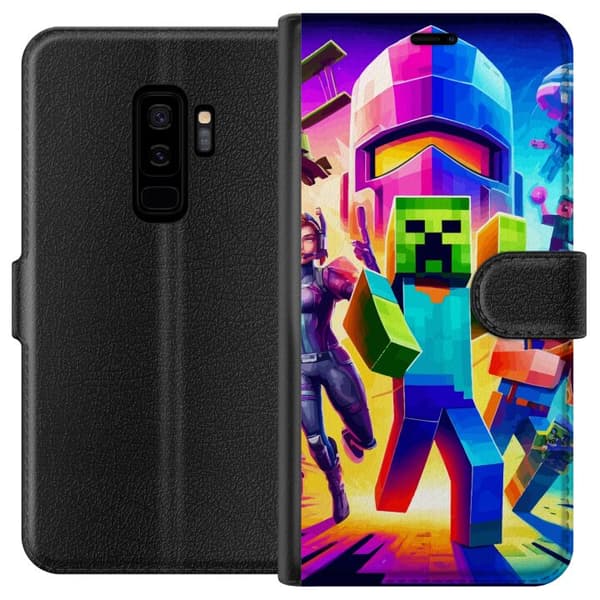 Kompatibelt Lommeboketui til Samsung Galaxy S9+ Fortnite vs Minecraft
