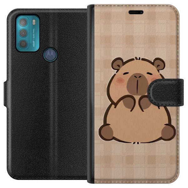 Motorola Moto G50 Tegnebogsetui Mobilskal kawaii capybara flera figurer japansk stil