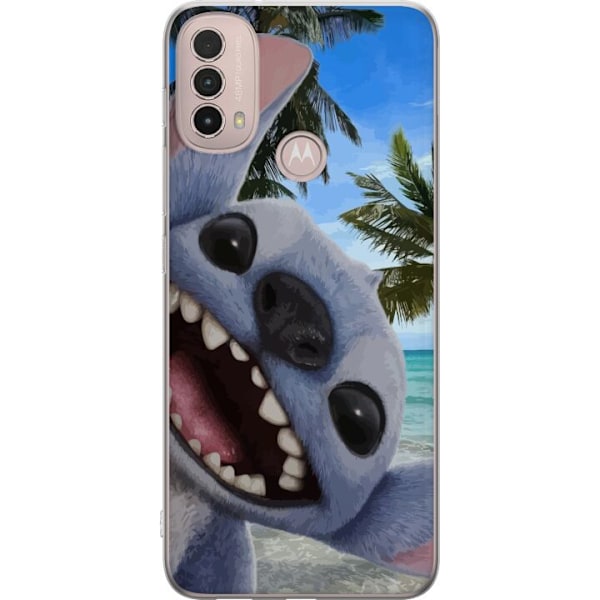 Motorola Moto E40 Genomskinligt Skal Stitch mobilskal med Palmer i söt vänskapsdesign
