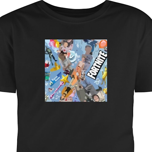 Barn-T-shirt | Bekväm T-shirt för Barn Fortnite svart 5-6 År