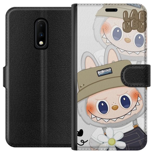 OnePlus 7 Tegnebogsetui Labubu Minimal Mood - Enkel og stilren