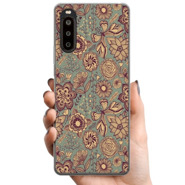 Sony Xperia 10 II TPU Mobilcover Vintage Blomster