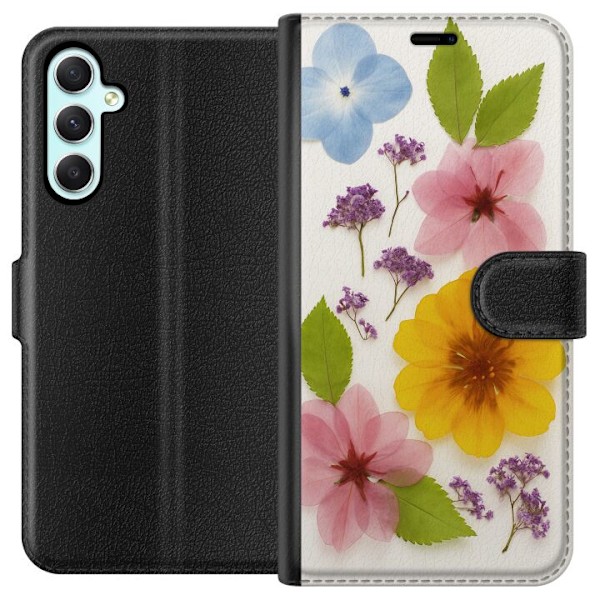 Samsung Galaxy A34 Plånboksfodral Pressade blommor