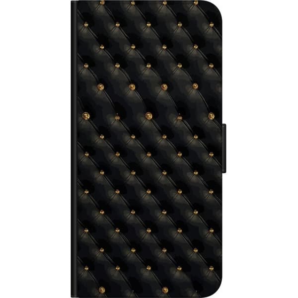 Kompatibel Tegnebogsetui til Samsung Galaxy Note10+ Sort geometrisk diamantmønster med små guldfarvede dekorative detaljer sort