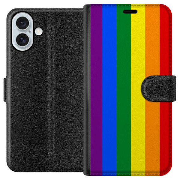 Apple iPhone 16 Plus Lommeboketui Pride Flagga