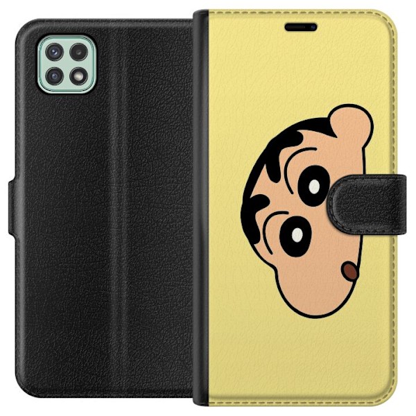 Samsung Galaxy A22 5G Lompakkokotelo Peeking Shinchan