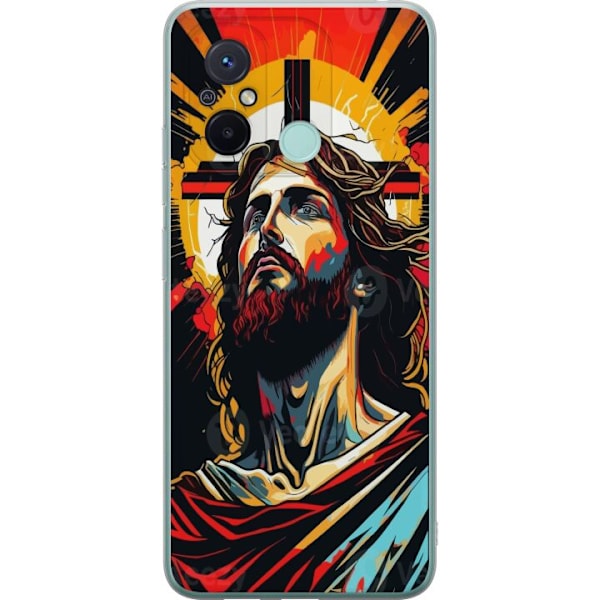 Xiaomi Redmi 12C Läpinäkyvä kuori Jeesus ja Kortti - uskonnollinen motiivi syvällä symboliikalla