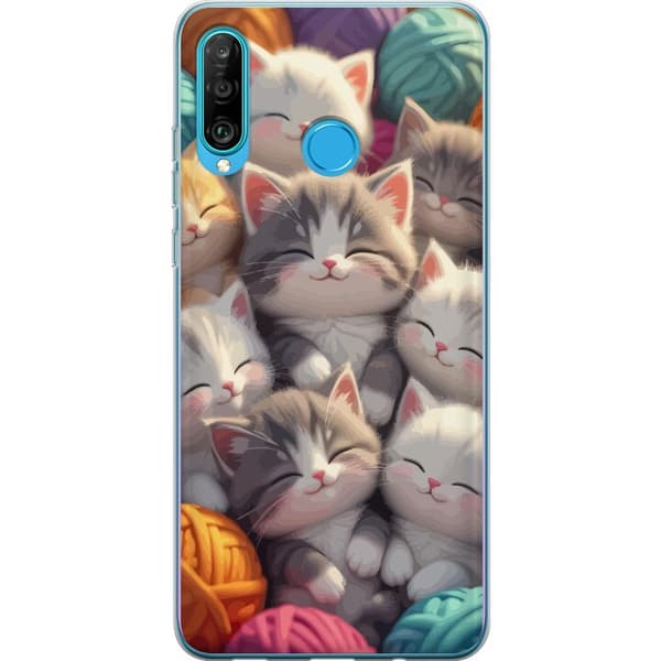Kompatibelt Mobildeksel til Huawei P30 lite Sovande kattungar beige