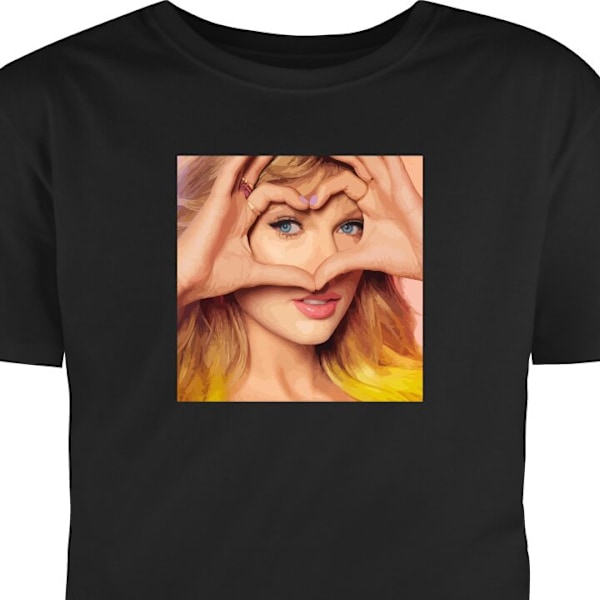 T-shirt för Vuxen | Klassisk Vuxen-T-shirt Taylor Swift svart XXL