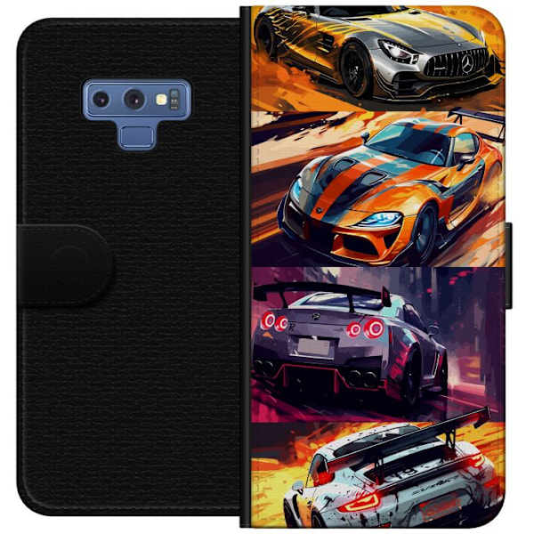 Samsung Galaxy Note9 Lompakkokotelo Ralli kuume - vauhdikas teema ralliautoilla