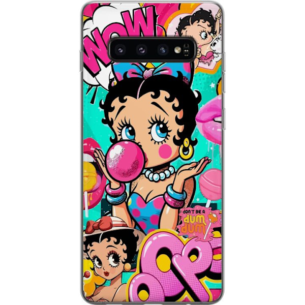 Samsung Galaxy S10 Läpinäkyvä kuori Betty Boop