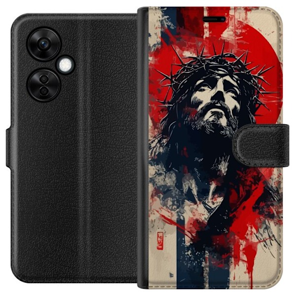 OnePlus Nord CE3 Lompakkokotelo Jeesus ristillä - kristilline