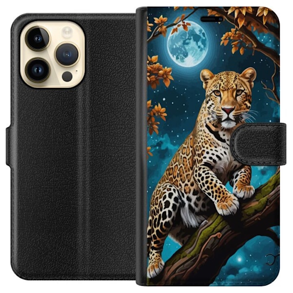 Apple iPhone 14 Pro Max Tegnebogsetui Leopard