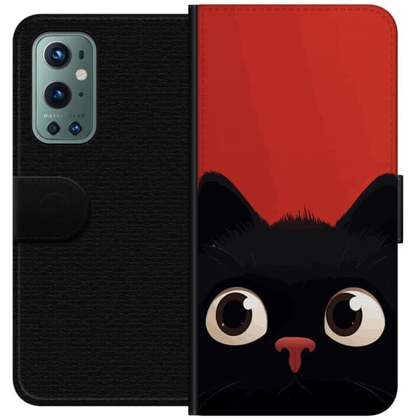 Kompatibel Tegnebogsetui til OnePlus 9 Pro Livlig Kat