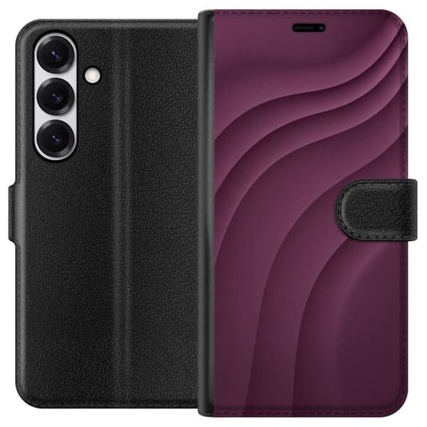 Kompatibel Tegnebogsetui til Samsung Galaxy S26 FE Blommebølger lilla