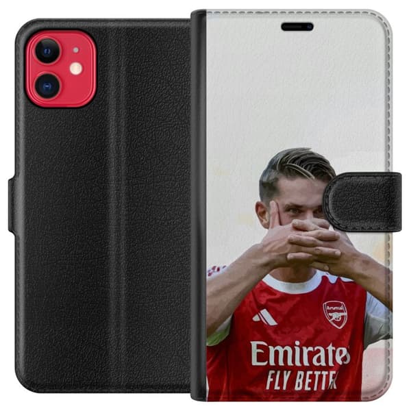 Kompatibel Tegnebogsetui til Apple iPhone 11 Martin Ødegaard Arsenal – Nærbillede af målfejring i kamptrøje