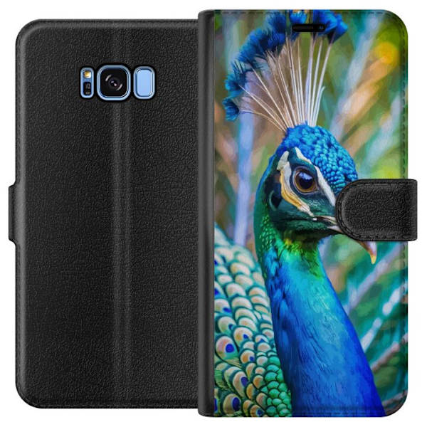 Samsung Galaxy S8 Tegnebogsetui Påfugle Fjer Farverig Design Fuglemotiv Eksotisk Grafisk Motiv Natur Luksuriøs Dekoration
