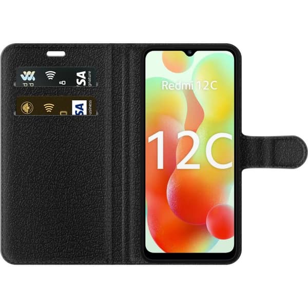 Kompatibel Tegnebogsetui til Xiaomi Redmi 12C Farlige planeter og stjerner i et animeret rumlandskab blå