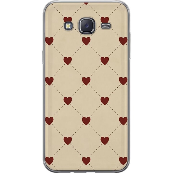 Samsung Galaxy J5 Genomskinligt Skal Heart Grid